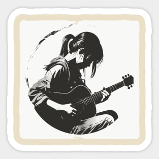 Guitar Girl Sticker